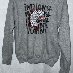 Gildan Gray Sweatshirt with Red and Black Design